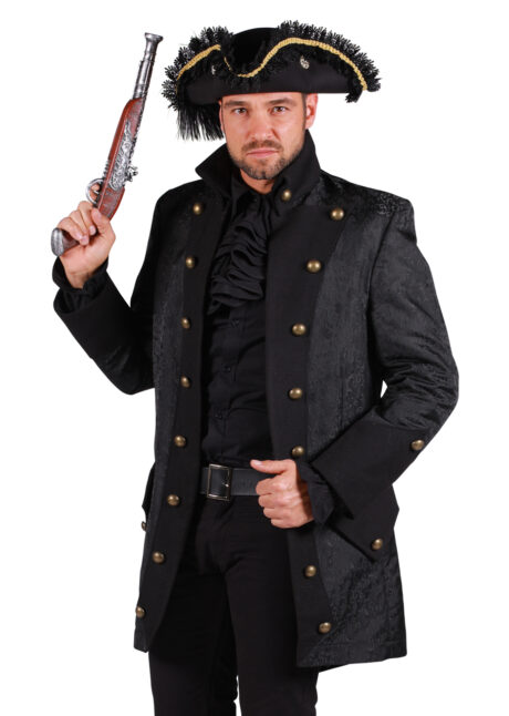 déguisement pirate, manteau de pirate, costume de pirate qualité, Déguisement de Pirate, Veste Noire, Premium