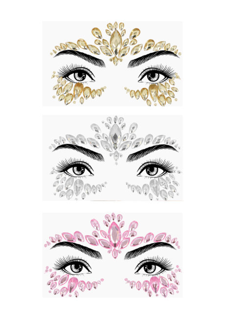 strass visage argent, paillettes visage argent, strass argent maquillage, Strass Autocollants Visage, Doré