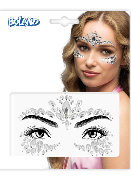 strass visage argent, paillettes visage argent, strass argent maquillage, Strass Autocollants Visage, Argent