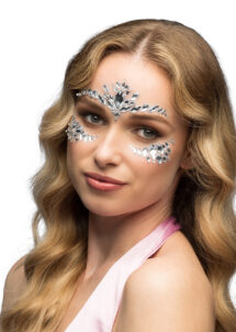 strass visage argent, paillettes visage argent, strass argent maquillage