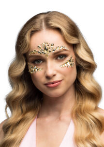 strass visage argent, paillettes visage argent, strass argent maquillage