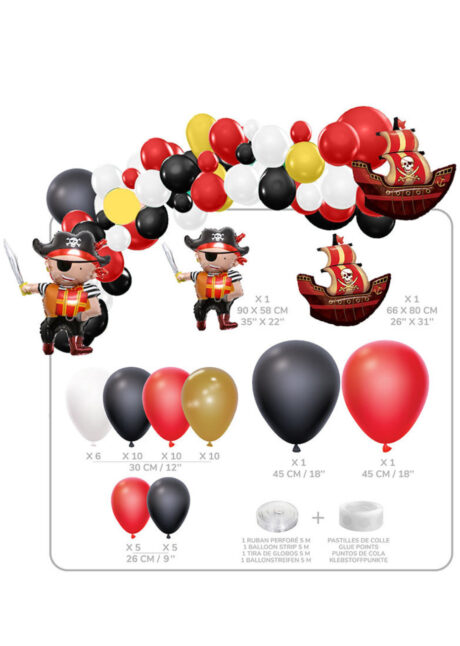 arche ballons pirates, guirlande ballons pirates, ballons décos pirates, Arche Guirlande de Ballons Pirates