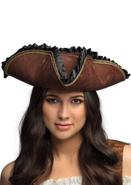 chapeau de pirate femme, chapeau de pirate tricorne, Chapeau de Pirate, Tricorne avec Galons Noirs