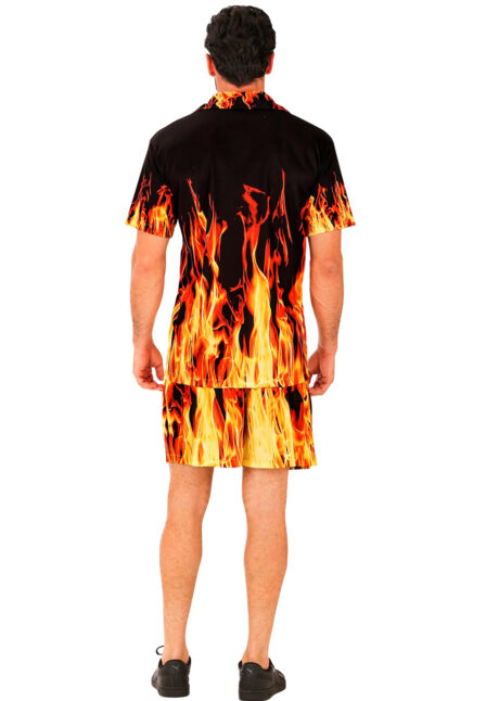 chemise flammes, déguisement flammes, déguisement feu, chemise diable, déguisement années 90, Chemise et Short Flammes, Devil, Années 90