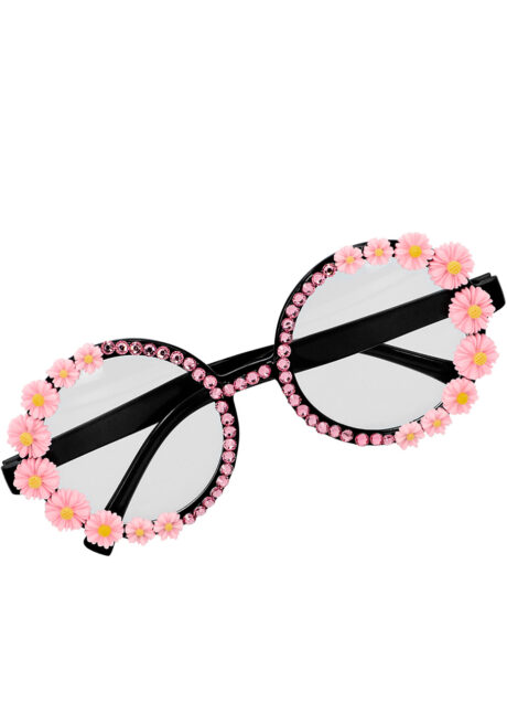 lunettes fleurs, lunettes strass, lunettes hippies, Lunettes Fleurs et Strass, Party Rosa