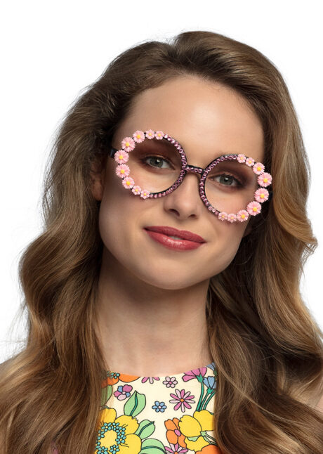 lunettes fleurs, lunettes strass, lunettes hippies, Lunettes Fleurs et Strass, Party Rosa